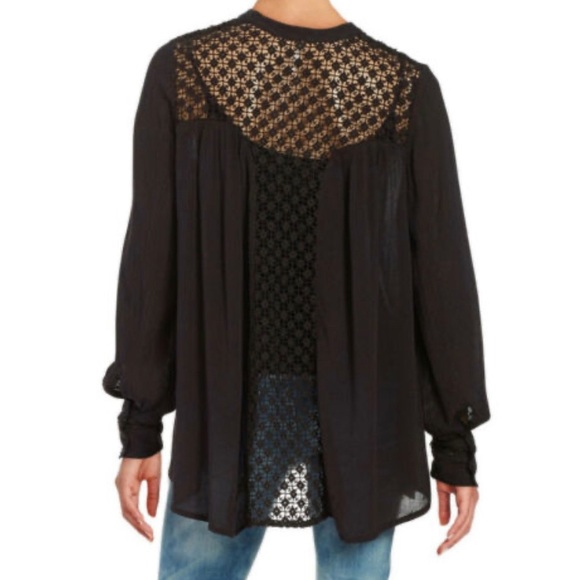 Free People Tops - Free People | Button Front Crochet Back Top